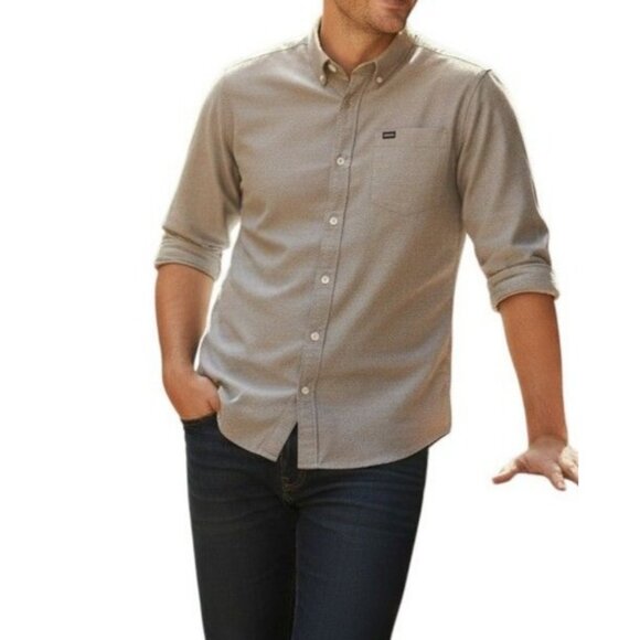 RVCA Other - RVCA Mens Slim Fit Long Sleeve Oxford Shirt Gray Cotton Button Down Size L